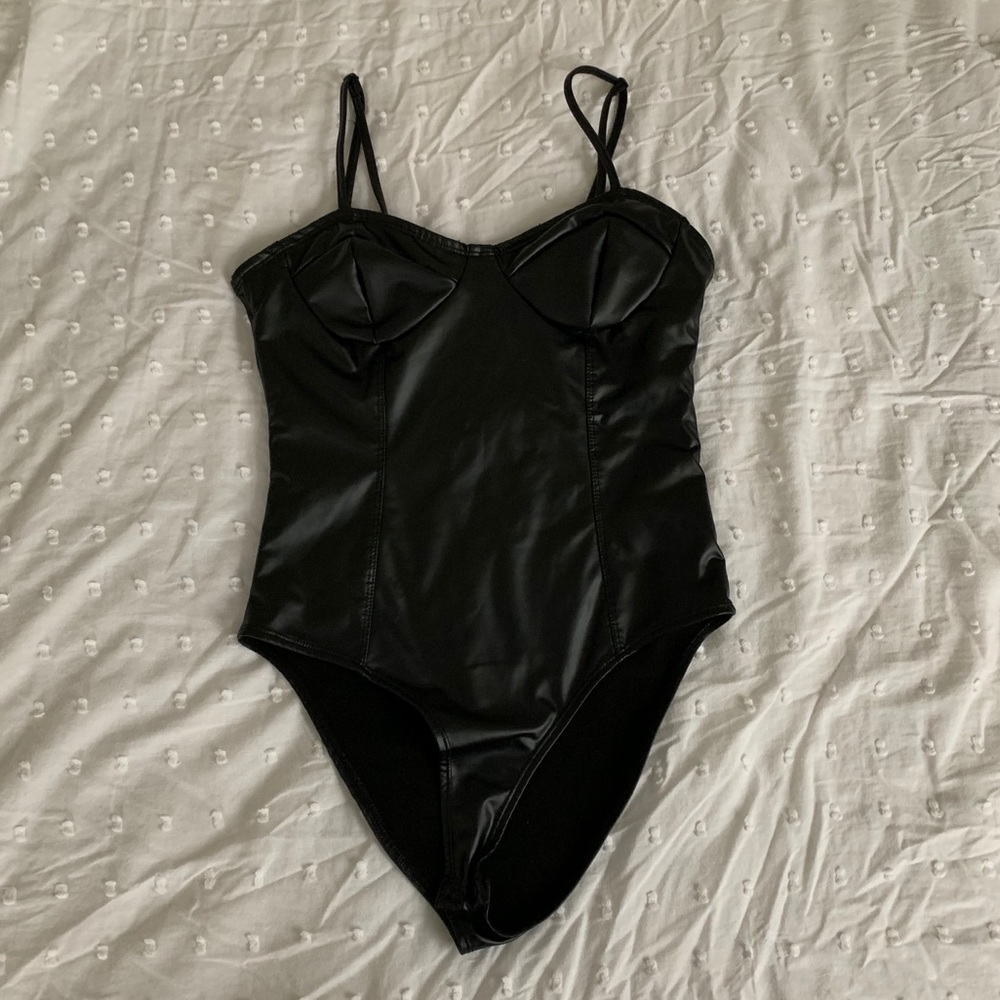 Faux Leather Bodysuit